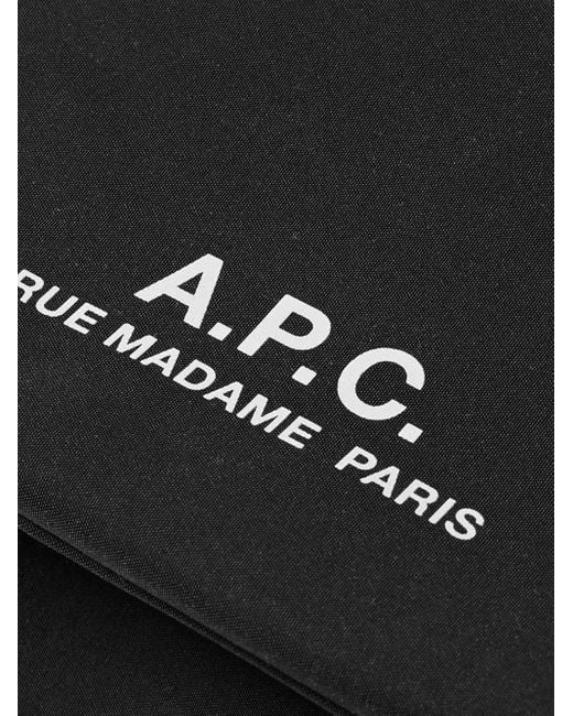 A.P.C. Black Journal Shoulder Bag for men