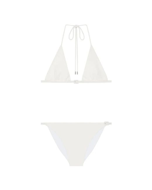 Courreges White Bikini À Détail De Boucle