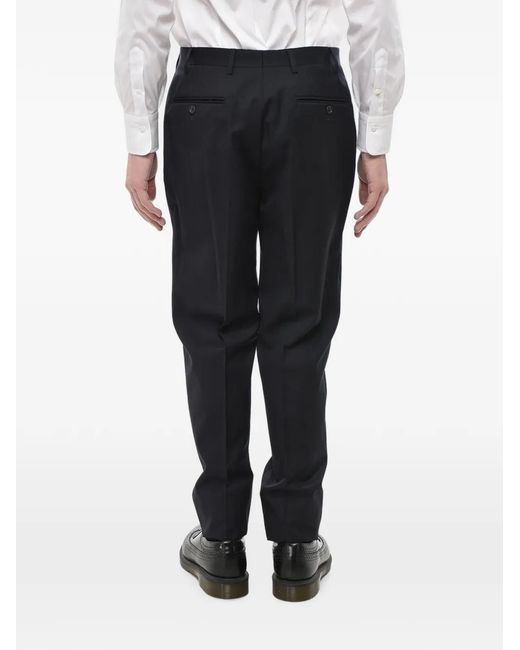 Corneliani Black Fresco Belt-Loop Trousers for men
