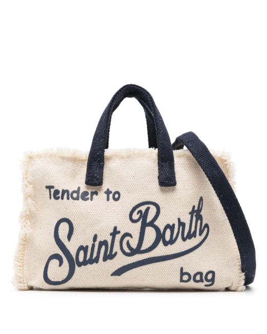 Mc2 Saint Barth Logo-print Canvas Phone Bag Natural