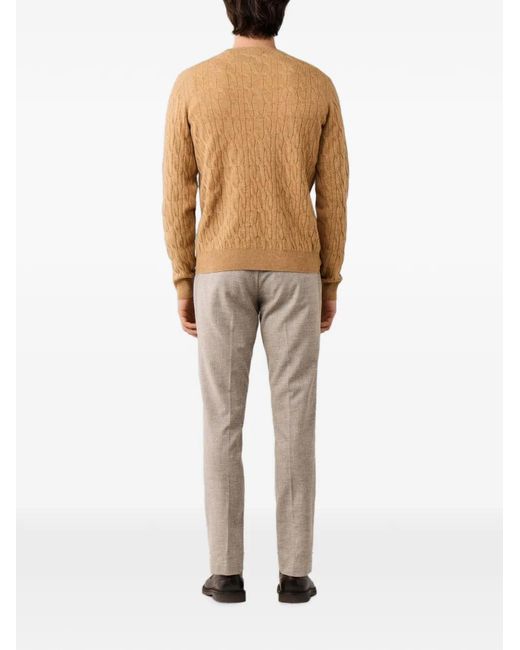 Hackett Multicolor Cable-Knit Lambswool Knit for men