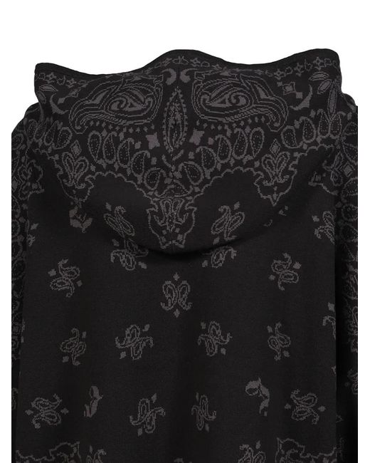 JUN/NAKAYAMA Black Paisley-Pattern Zip-Up Hoodie for men