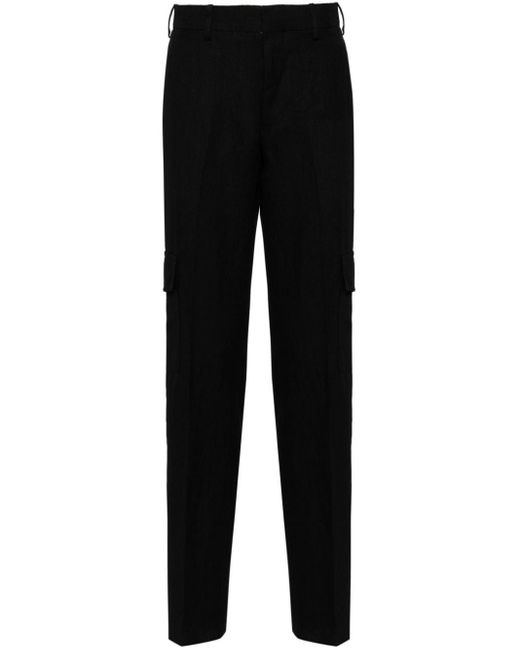 メンズ Lardini Straight-leg Flax Cargo Pants Black