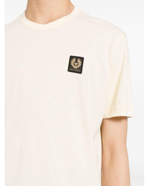 Belstaff Natural Logo-patch Cotton T-shirt for men