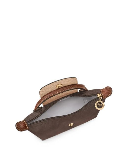 Longchamp Brown Le Pliage Original Pouch With Handle