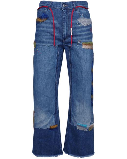 Marni Jeans mit Logo-Patch in Blue für Herren