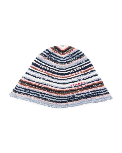 Marni Blue Wide-brim Knitted Hat for men