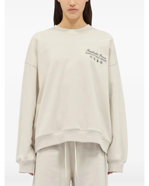 MSGM Sweater Met Logoprint in het White
