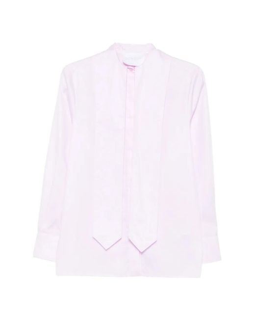 Dondup White Pussy-Bow Long-Sleeve Shirt
