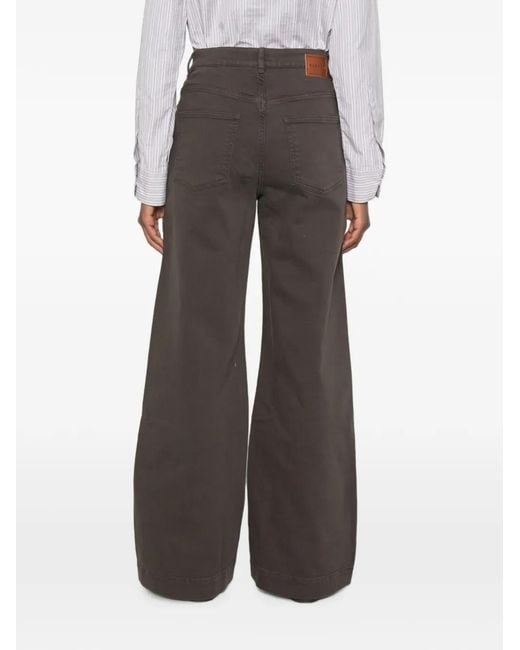 P.A.R.O.S.H. White Five-Pocket Wide-Leg Jeans