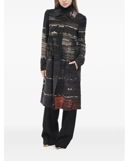 Giambattista Valli Black Printed Single-Breasted Coat