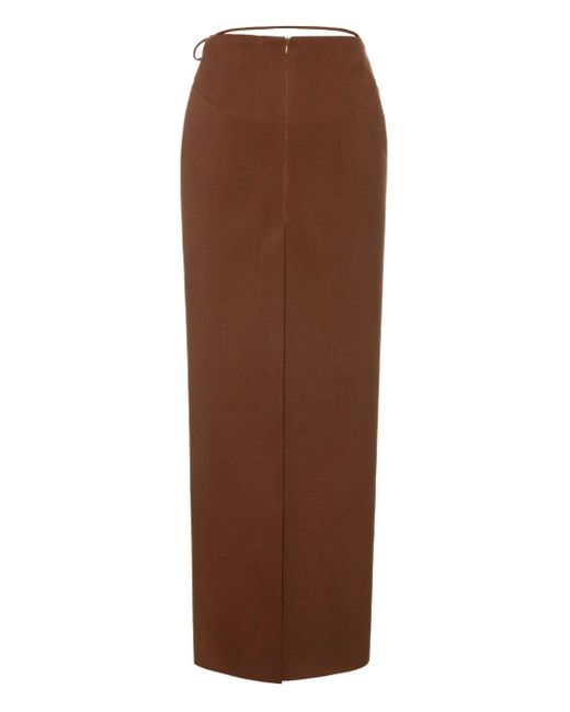Aleksandre Akhalkatsishvili Brown Cut-Out Maxi Skirt