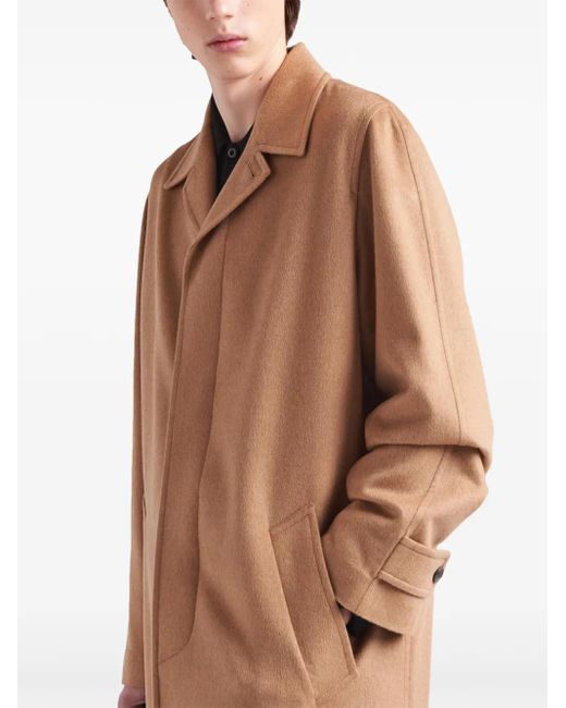 Prada Brown Single-Breasted Coat for men