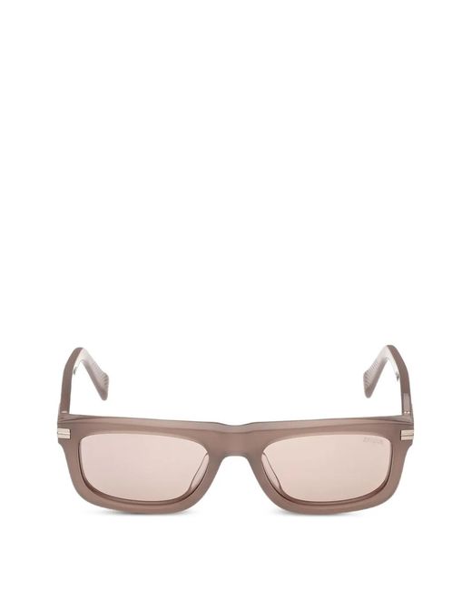 Zegna Pink Rectangle-Frame Sunglasses for men