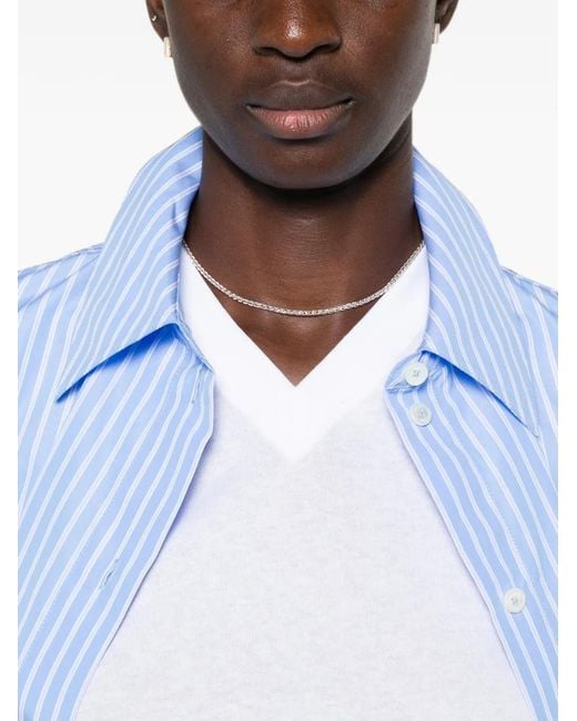 Totême White Wide-Ribbed V-Neck T-Shirt