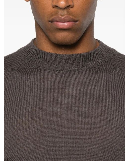 Rick Owens Gray Crew-Neck Cashmere Sweater for men