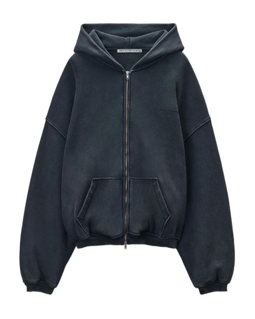Alexander Wang Hoodie Met Logoprint En Rits in het Blue
