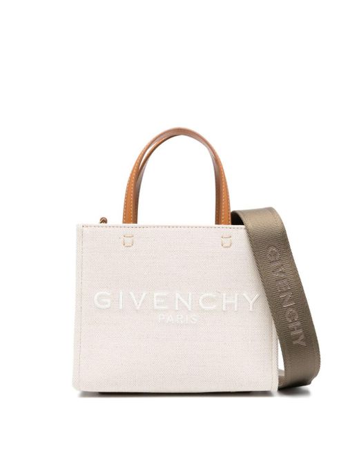 Givenchy Mini G ロゴ ハンドバッグ Natural