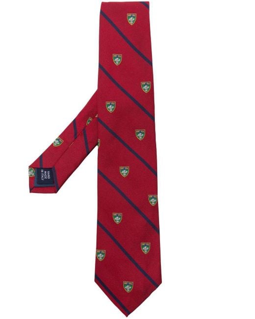 Polo Ralph Lauren Crest-print Tie in Red for Men | Lyst
