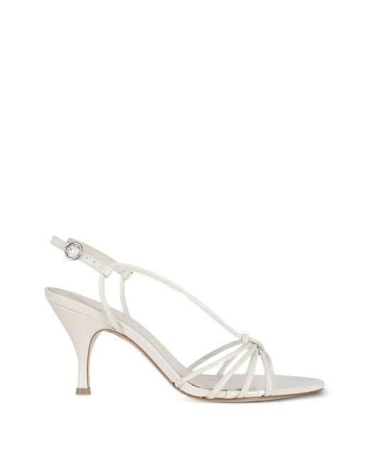 Aeyde White Knotted Strap Pumps