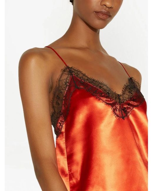Emilio Pucci Orange Lace-Embroidered Camisole Top