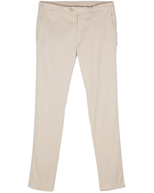 Pantalones con corte slim Canali de hombre de color Natural