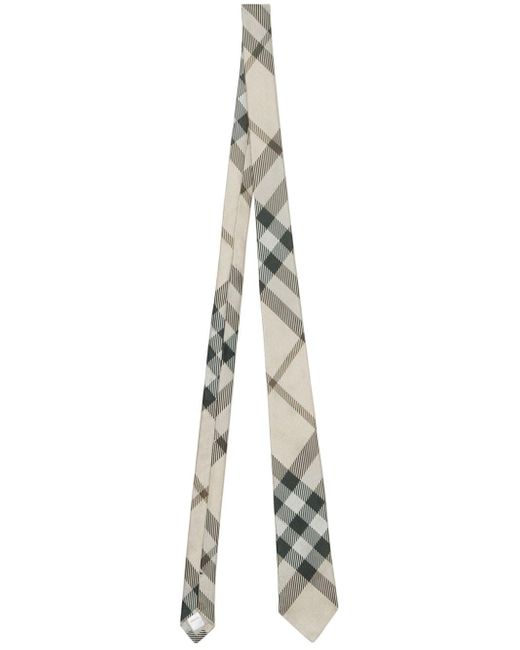 Corbata con motivo de cuadros Burberry de hombre de color Metallic