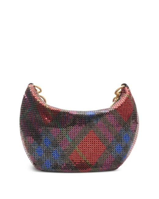 Burberry Red Check-Print Chainmail Mini Bag