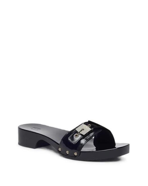 Scholl Black Pescura Patent-Leather Sandals