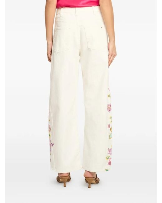 Cinq À Sept White Jean Jardin Boheme Hayden À Fleurs Brodées
