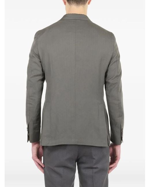 Al Duca D'aosta Gray Double-Breasted Cotton Blazer for men