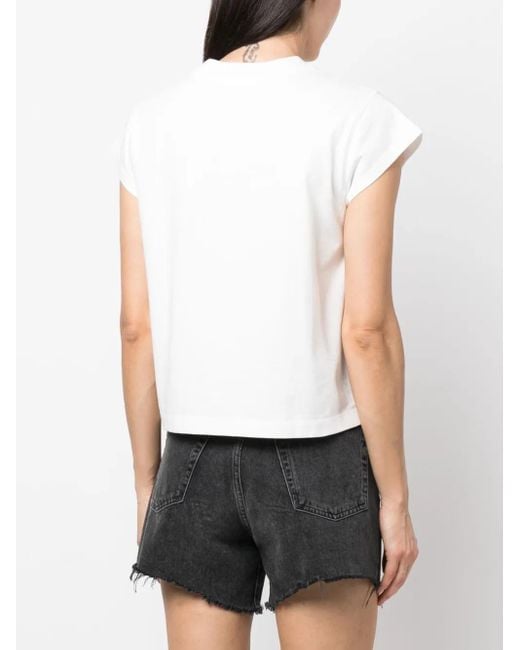 Agolde White Crew Neck Short-Sleeve T-Shirt