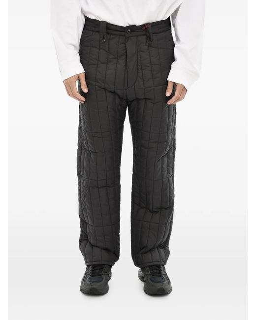 Woolrich Black Padded Quilted Trousers for men