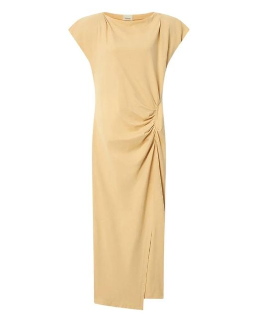 Isabel Marant Nadela Maxi-Jurk Met Ruches En Split in het Metallic