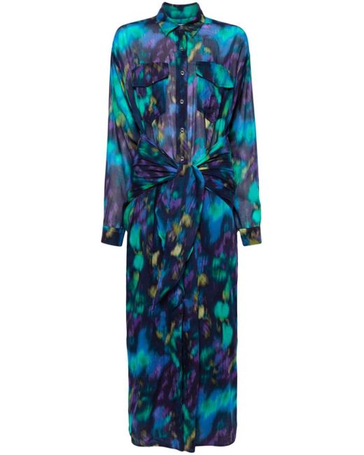 Robe-chemise à imprimé aquarelle Isabel Marant en coloris Blue