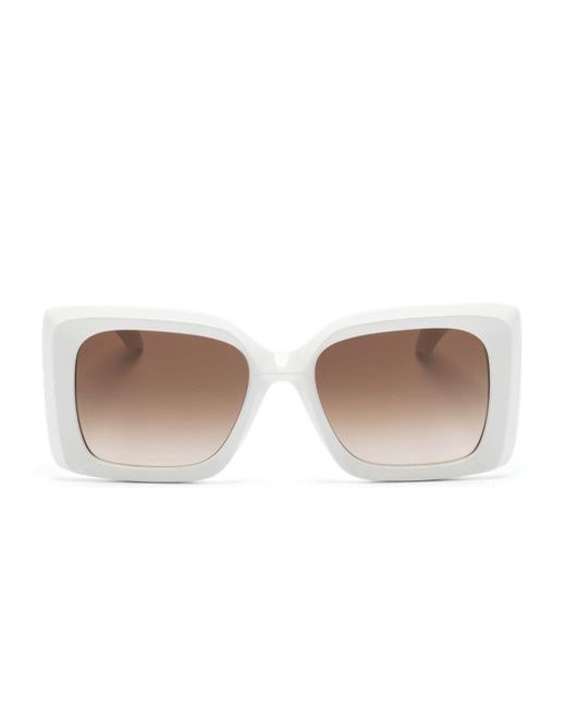 Versace White Medusa-plaque Oversize-frame Sunglasses