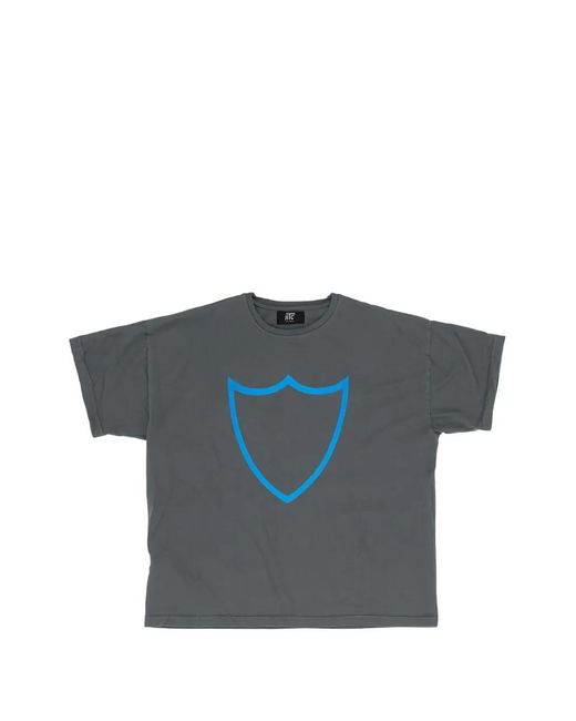 HTC Blue Shield-Print Boxy T-Shirt for men