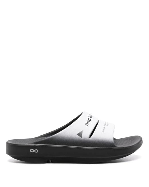 And Wander White Ooahh Logo-Print Slides