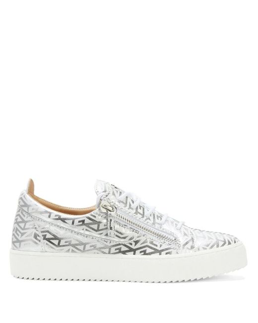 Giuseppe Zanotti White Gail Monogram Sneakers