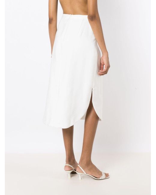 Adriana Degreas White Orquidea High-waisted Midi Skirt