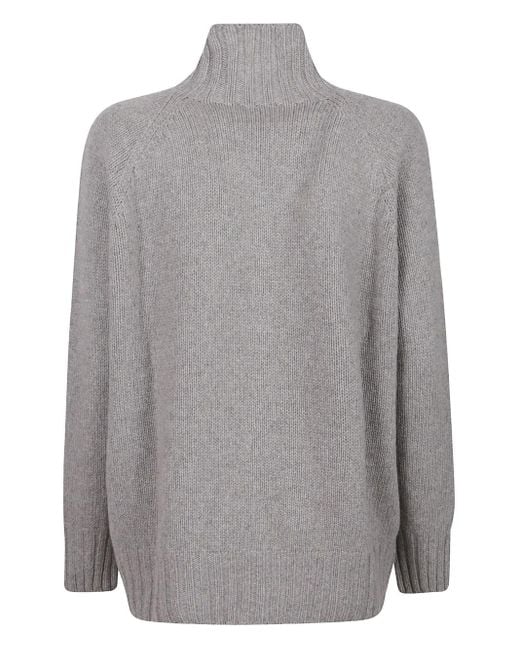 Aragona Gray High-Neck Cashmere Sweater