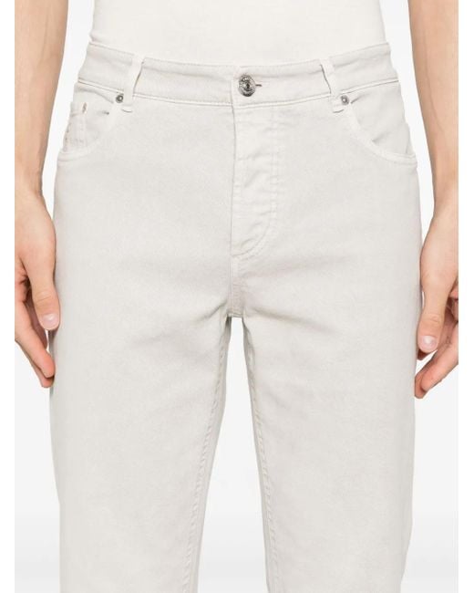 メンズ Brunello Cucinelli ロゴパッチ ジーンズ White