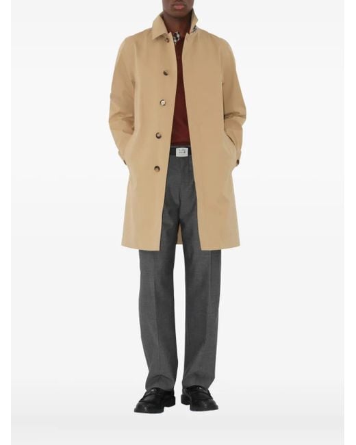 Burberry Natural Wool Mid-Length Car Coat for men
