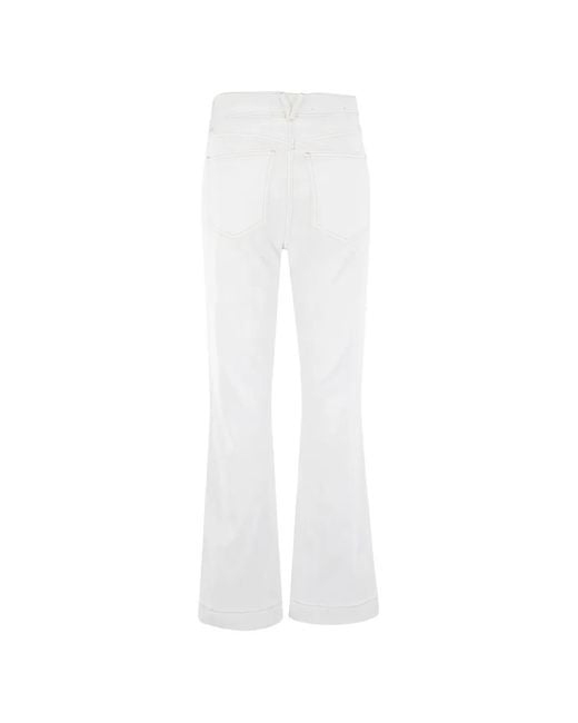 Veronica Beard White Carson Flared Jeans