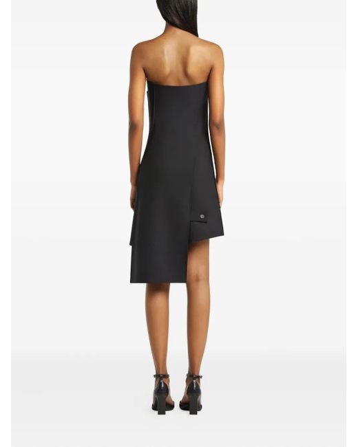 Courreges Strapless Mini-Jurk Met Knoopsluiting in het Black
