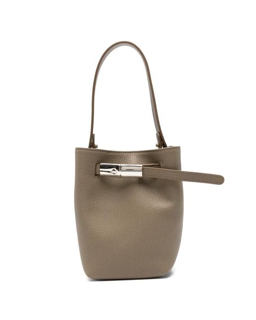 Longchamp Natural Xs Le Smart Leather Bucket Bag