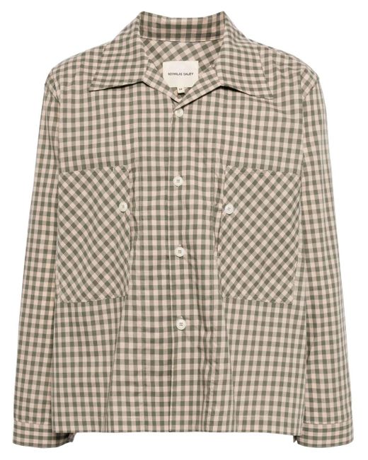 Nicholas Daley Green Gingham-print Cotton Shirt for men