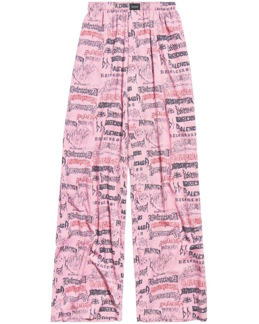 Pantalones anchos Balenciaga de color Pink