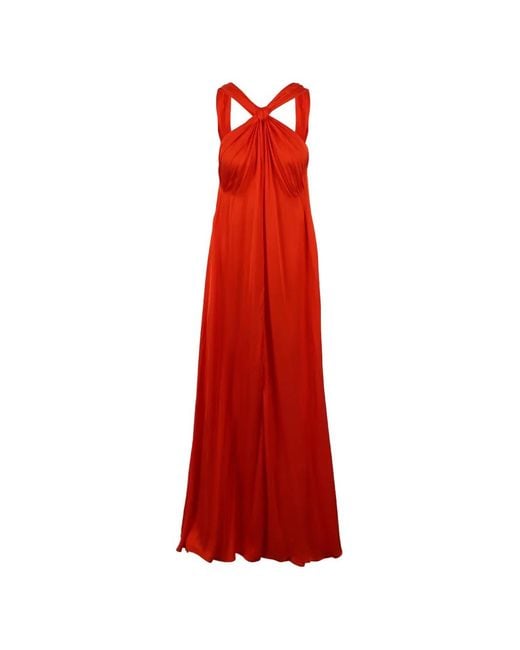 Essentiel Antwerp Red Jaycee Knot-Detail Maxi Dress