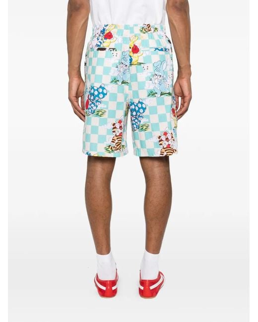 KENZO Blue Cartoon Elasticated Shorts for men